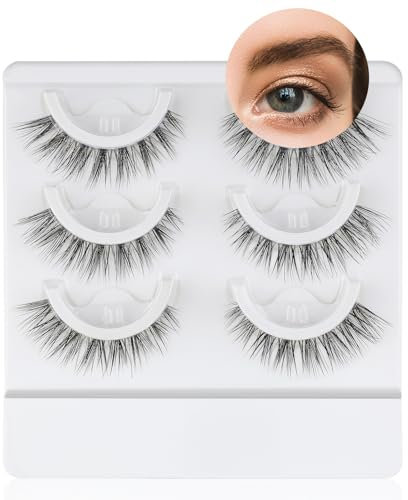 3 Paar Falsche Wimpern Selbstklebende Künstliche Wimpern Natürlicher Look Fluffy Lashes Katzenauge Wimpern Ohne Kleber Einfach Zu Tragen Flauschige Wimpern für Tägliche Cosplay Tanzparty