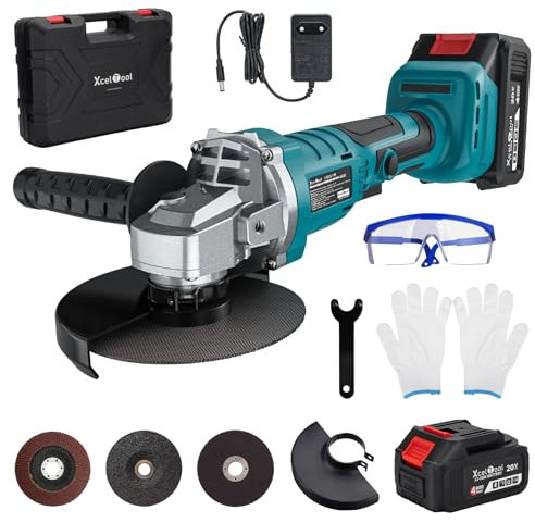 Taliyah Akku Winkelschleifer 125, 9000U/min Winkelschleifer Akku, 21V 4000mAh Bürstenloser Motor, 900W Spindle Lock Winkelschleifer(Inklusive Trennscheibe,Akku&Ladegerät)