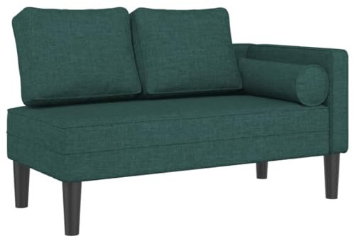 Gecheer Chaiselongue mit Kissen Relaxsessel Fernsehsessel Relaxliege Liegesessel Liegestuhl Schlafsofa Liege Gästebett Loungesessel, für Wohnzimmer, Schlafzimmer, Gästezimmer, Dunkelgrün Stoff