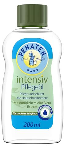 PENATEN Intensiv Pflegeöl (6 x 200 ml), pflegendes & schützendes Baby Massageöl & Babyöl, speziell entwickeltes Körperöl für Neugeborene & sensitive Haut, formuliert mit natürlichem Aloe Vera Extrakt