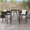 KATERYY 3-TLG. Gartenbar-Set mit Kissen Schwarz Poly Rattan,Exklusives GartentischSet aus PERattan mit bequemen Barhockern für jeden Außenbereich
