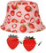 BOFUNX Lustiges Erdbeere Fischerhut Anglerhut Retro Erdbeer Brillen Partybrillen für Fasching Karneval Foto Requisiten Erdbeer Kostüm Accessoires