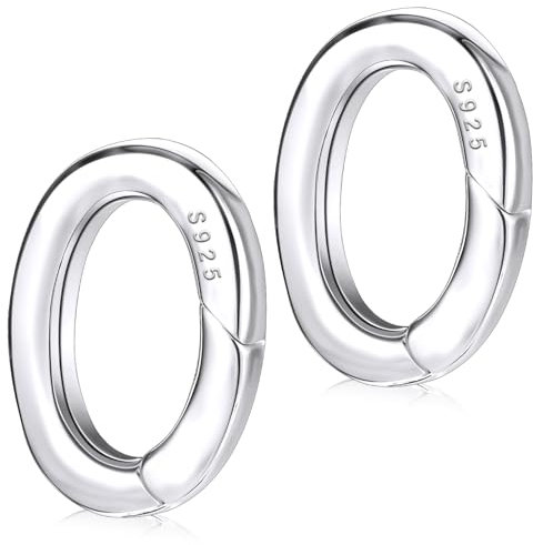 2 Stück Ovale Sterling Silber Spring Gate Ringe Ovaler Federverschluss Metall Schmuck Verschlüsse 925 Spring Gate Ringe Federring Für Halsketten Verkürzer Armband Und Schmuck Herstellung