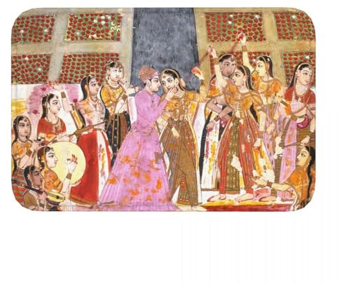 OOAHJEID Fußmatte für Badezimmer Prinz spielt Holi im Harem indische Schlafzimmermatte Teppich Fußmatte Küche Dekoration