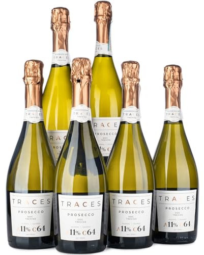TRACES Prosecco Case of 6 - Naturally Lighter, Lower Calorie, Sugar Free - 6 x 750ml
