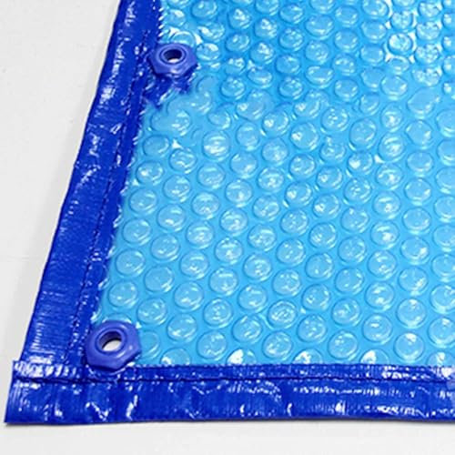 Cubierta Solar Grande For Piscina Con Ojales, Cubierta Aislante Rectangular De Burbujas Azules, Manta Térmica Flotante For Exteriores E Interiores, Protector De Piscina.(4m x 8m(13ftx26ft))