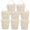 Toyvian 8 Piezas Mini Cubos de Plantas Color Beige Macetas de Lata Pequeñas Decoración