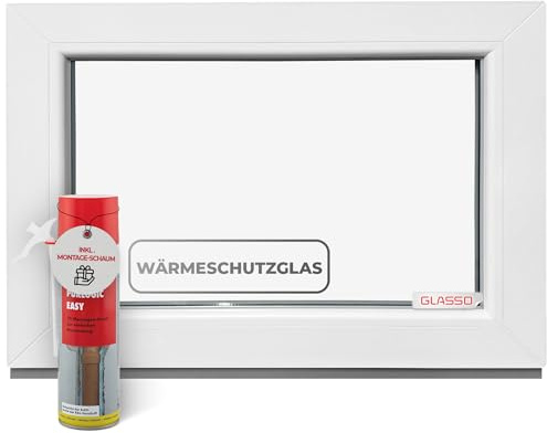Ventana acristalamiento fijo 50 x 90 cm, triple acristalamiento – todos los tamaños ventanas de plástico con perfil de 76 mm – Ventana de sótano (ancho x alto): 500 x 900 mm, perfecta para ventanas de