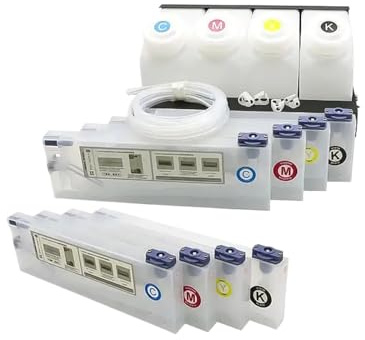 SRxBKC 220 ml Tank nachfüllbarer Tintenpatronenmassen-Tinten-CISS-System kompatibel mit Roland VS-640I BN-20 VS-540i VS-300I VS-420 VP-500I SJ-745(8Cartridge 4tank)
