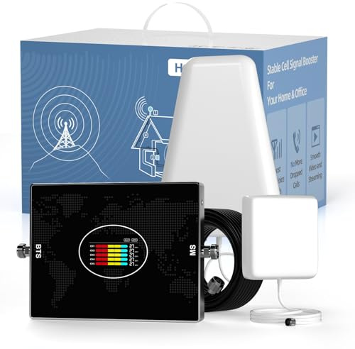 Amplificador Señal Movil 5G 4G LTE 3G gsm Amplificador de Cobertura Movil 5 Bandas 28/8/3/1/7 Aumenta Llamadas e Internet para Casa y Oficina