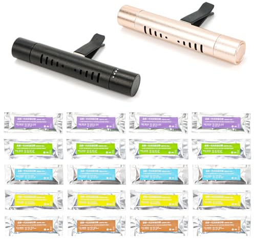 Autoduft Set,Auto Duft Innenraum, Duftstecker Lufterfrischer Aromatherapie-Clip Mit 22 Duftstäbchen Car Air Freshener Perfume Duft Für Auto Geruchsbeseitigung Automatische Duftverteilung