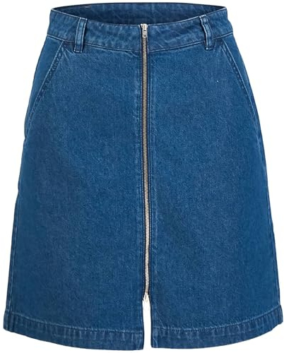 Blutsgeschwister - Jeansrock Damen - knielanger Denim Rock - Rock mit Reißverschluss - Coquetry Charm - S