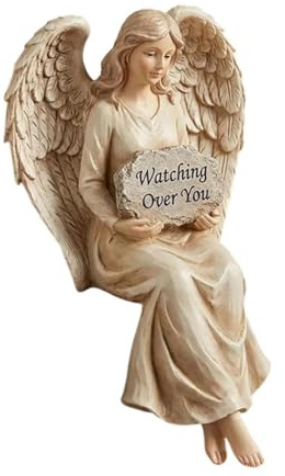 KESOTO Colección de esculturas de estatuas de ángeles, Regalo, Figura de ángel Sentado, estatuilla para repisa de Chimenea, estantería, Mesa de Dormitorio,