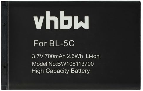 vhbw Batterie Compatible avec Amplicomms PowerTel M6300 téléphone Portable (700mAh, 3,7V, Li-ION)