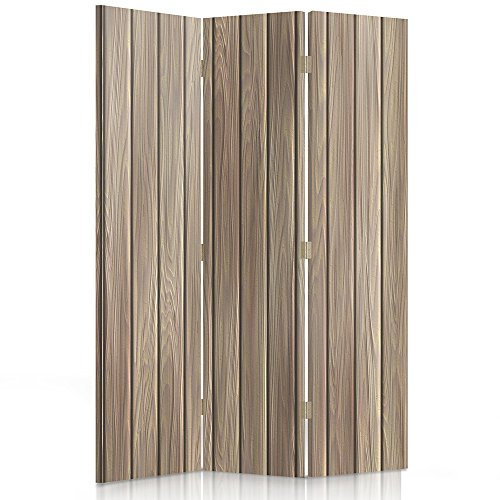 Feeby Paravent Planches 3 Panneaux 110x150 cm Deux Côtés Cloison de séparation Écran Pliant Foto Paravent Interieur Décoratif Mur Espagnol Impression sur Toile Chambre d'enfant Salon Bureau Marron