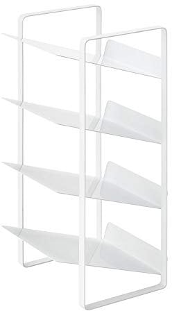 Yamazaki 4304 Tower Flaschenregal, weiß, Stahl, minimalistisch, 20 x 20.5 x 40 cm