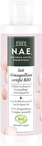 N.A.E. Latte struccante Bio, Arricchito con Acqua di Rosa Damascena, 200 ml