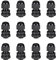 sourcing map 12Pcs M12 Cable Gland Waterproof Plastic Joint Adjustable Locknut Black for 3mm-6.5mm Dia Cable Wire