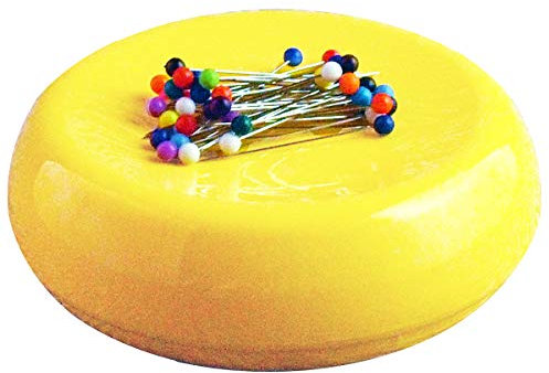 Euro-Notions Grabbit Puntaspilli Magnetico da Cucire con 50 Perni in Plastica (Giallo)