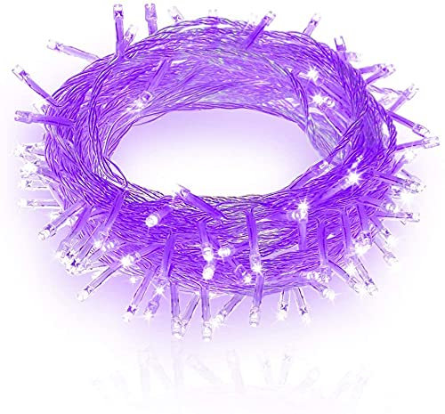Luci delle fate di Natale, EONYUANGUO 10M 80 LED Luci di stringa dell'albero di Natale USB con 2 modalità per decorare il giardino delle nozze per le feste dell'albero di Natale (Viola)