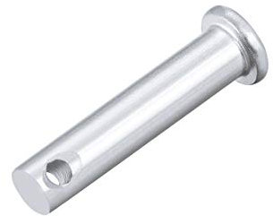 sourcing map 20 Stück Einloch Flachkopf Gabelbolzen Gabelkopfstifte, Verzinkung Massiver Stahl,8mm X 35mm