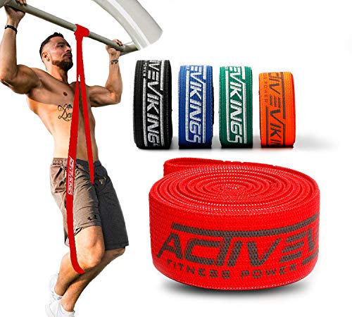 ActiveVikings® Pull-Up Stoff Fitnessbänder - Perfekt für Muskelaufbau - Fitnessband Klimmzugbänder Widerstandsbänder