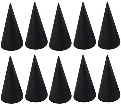 Healifty 10 Stücke Holzkegel Ring Halter Schmuckständer DIY Handwerk Zubehör