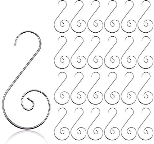 Mocraft 120 Stück Kugelaufhänger Weihnachten Ornament Haken S Form Aufhänger für Weihnachtskugeln Silber Weihnachtsbaumanhänger Haken für Weihnachtskugel Weihnachtsbaum Dekoration