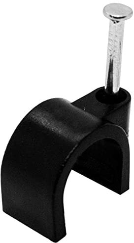 Lumonic 100x Nagelschelle 12mm für Kabel schwarz - Kabelschelle mit 25mm Nagel z.B. zur Befestigung an der Wand - Kabelklemmen verschiedene Größen 4-1