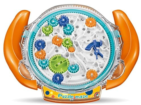 Labyrinth Spiel Kinder, 3D Puzzle Labyrinth mit Stahlkugeln, Spielzeug ab 4-8 Jahre, Jungen, Junge Geschenkideen, geschicklichkeitsspiele, Herausforderungen Spiele, Geschenk Junge ab 4 Jahre(Orange)