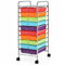 COSTWAY Rollwagen mit Schubladen Rollcontainer Badrollwagen Badtrolley Badregal Beistellwagen mit 10 stapelbaren Schubladen Metallgestell (Rot und Lila)
