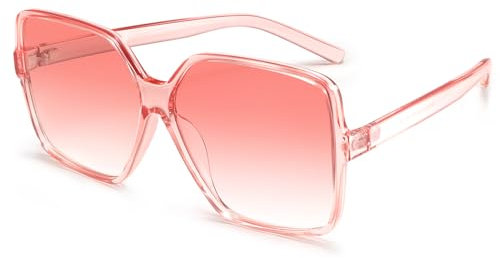 Dollger Oversized Square Sunglasses for Women Men Retro Ladies Sunglasses Designer Fashion Shades UV Protection ，Pink
