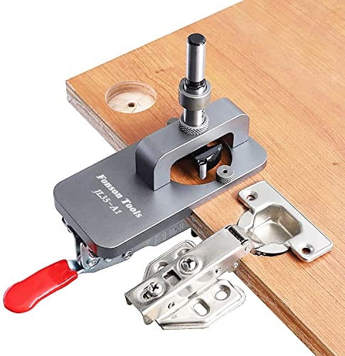 Umelee 35mm Scharnierlehre, Türschrank-Scharnierlehre, verdeckte Scharnierlehre, Bohrlochstanze Genaue Verriegelung Holzbearbeitung Dübellehre Bohrerführung Locator für DIY Holzbearbeitung