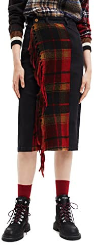 Desigual Women's FAL_Dora, 5009 Black Denim Skirt, Blue, S
