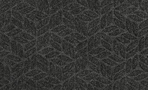 DUNE Leaves Dark Grey 45x75cm, innen/außen, waschbar