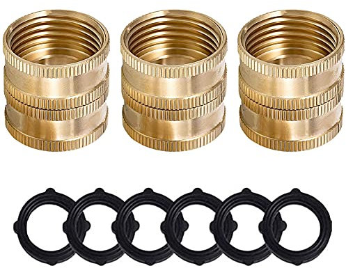 Joywayus Lot de 3 raccords de tuyau d'arrosage en laiton avec double pivot femelle 1,9 cm