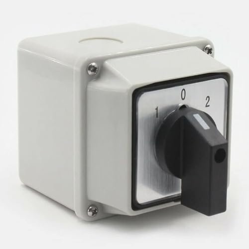 Sélecteur Rotatif à Came Universel LW26-20A 220V - 8 bornes 3 positions 1-0-2 Commutateur Inverseur avec interrupteur principal TopHomer