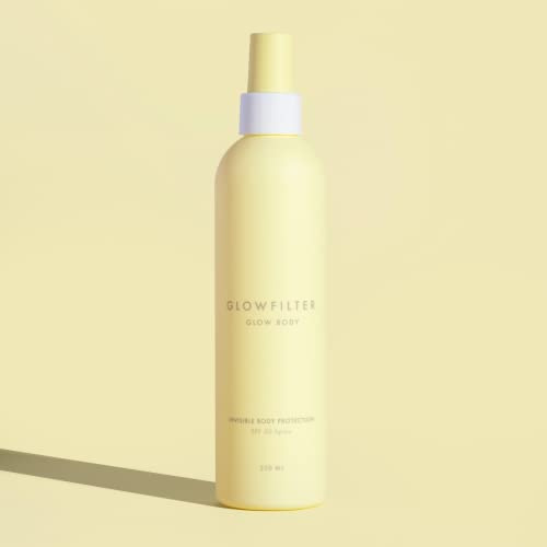 Körperspray mit unsichtbarem Sonnenschutz – SPF 50+, Spray Oil Free – Schützt und spendet Feuchtigkeit mit seidiger Ausführung für alle Hauttypen – 250 ml, Vegan – Glowfilter by Marta Lozano
