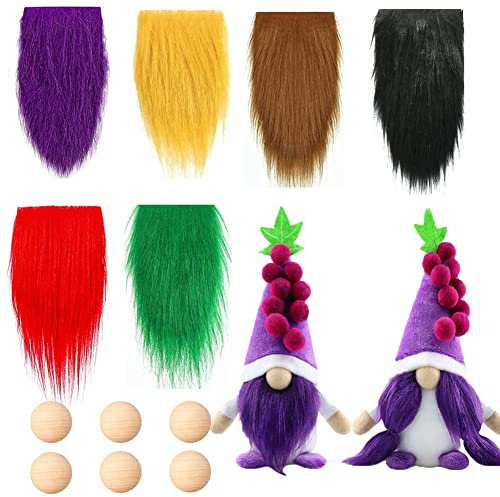 12PCS Ostern Weihnachten Deko Bunte Wichtel Bart Basteln,Vorgeschnittener Wichtelbart,Handgefertigter GNOME Zwergbart Kunstpelzstoff,GNOME DIY Wichtel Puppe Ostern Weihnachten Cosplay Partyzubehör