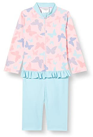 Playshoes UV-Schutz Einteiler Unisex Kinder Badeanzug Schwimmanzug Badebekleidung, Schmetterlinge Langarm, 62/68