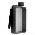 Bottiglia D'acqua di Carta A5 Portatile Quadrata Trasparente a Prova di Perdite di Plastica Tazza D'acqua Piatta A5 Bottiglia D'acqua in Plastica Quadrata per Sport Fitness (Nero)