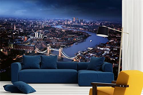 Vlies Fototapete LONDON MIT TOWER BRIDGE 375 x 250 cm (inkl. Kleister) - Vlies Tapete, Wandtapete, Wandbilder - Tapete für Wohnzimmer Schlafzimmer, Büro, Küche - Montagefertig