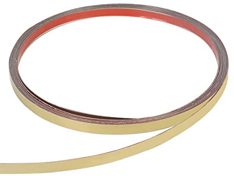 TWSOUL Zierleisten und Wandverkleidung, Selbstklebend Metall Spiegel Zierleisten Mit Schutzfolie, Flexibles zum Abziehen für Wand, Fliesen, Spiegelrahmen, Möbeldekor, HKF-TUE0613, 20mm, Golden