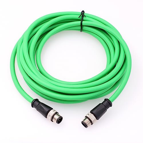 HangTon Sensor de red Profinet Cámara Ethernet M12 4 Pin D Code macho a M12 4 Pin D-Code macho Cable para aplicación industrial Blindado Flexible 8M