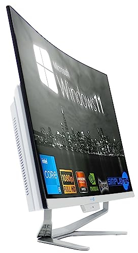 SIMPLETEK – Computer All in One 27 Curvo | Core i5 10° Gen | Scheda Video RX550 4GB | Windows 11 | 32GB RAM 2TB SSD | Ideale per Grafica, Gaming, Lavoro