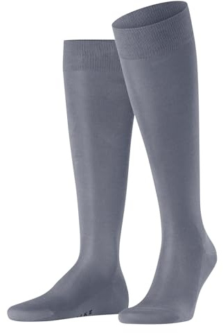 FALKE Herren Kniestrümpfe Tiago M Kh nachhaltige Fil D'Ecosse Baumwolle lang einfarbig 1 Paar, Grau Pearl Grey 3248, 43-44