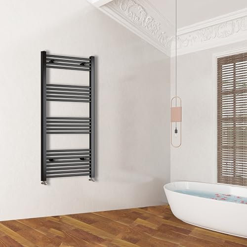 1400x400mm(HxW) Matte Black Straight Central Heating Towel Rail Heating Towel Radiator
