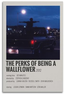 Leinwandposter The Perks of Being A Wallflower, Raumdekoration, Poster für Schlafzimmer, Wohnzimmer, Wände, 60 x 90 cm, ungerahmt