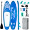 FEATH-R-LITE Aufblasbares Stand Up Paddle Board SUP mit Paddleboard Zubehör, Multifunktionale Paddle Boards Rutschfestes Deck Design für Erwachsene und Jugendliche (Weiß und Blau)