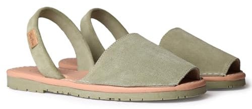 TONI PONS MAO Klassische Menorquinas für Damen aus Spaltleder, Minzgrün, 40 EU